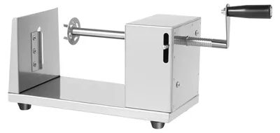 Produktbild von Gemüseschneider - Spiralkartoffelschneider - Edelstahl 430 - Manuell - Rutschfester Boden - 2,5–3 mm Scheiben - 25×12×14 cm - Silber