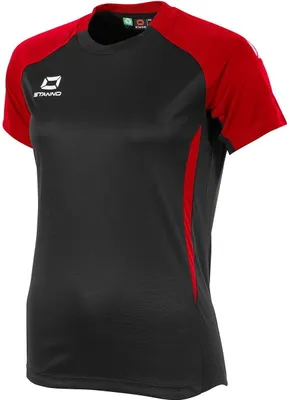 Image de Stanno Stadio Maillot Manches Courtes Femmes - Noir / Rouge  | Taille: M