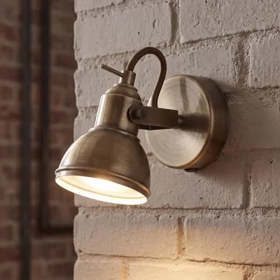 Immagine prodotto di Faretto da parete in ottone regolabile GU10 metallo retrò B: 10 cm Faretto da soffitto industriale