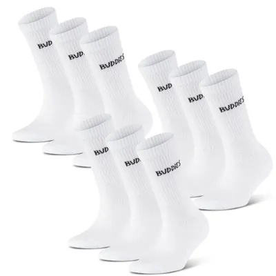 Produktbild von Socken Buddies, Classic Crew Buddies, Sportsocken, 9 Paar, weiß, 42-44