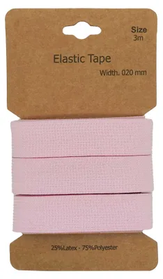 Produktbild von Gummiband 3 m x 20 mm Gummilitze Gummi elastisches Band Flachgummi Farbwahl