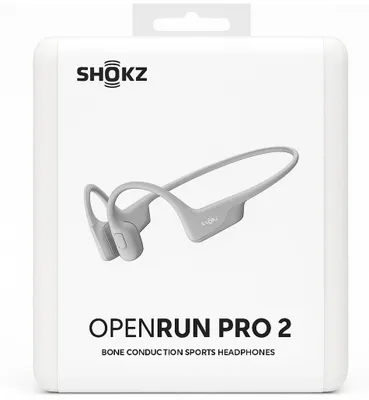 Produktbild von SHOKZ OpenRun Pro 2 Silver – Kabellose Sportkopfhörer mit offenem Ohrdesign, Bluetooth, tiefer Bass, schweißresistent, sicherer Sitz fürs Workout