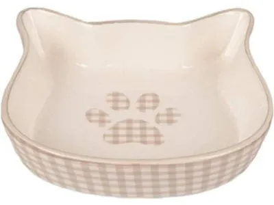 Produktbild von Flamingo NAPF Katze Mylo KERAMISCH Katzengesicht BEIGE-Weiss 220ML 12,5CM