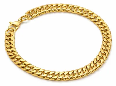 Zdjęcie produktu dla Bransoletka męska stal nierdzewna złota pancerka 8 mm 21 cm