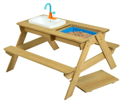 Produktbild von TP Toys Holz Spieltisch & Matschtisch Nashorn inkl. Waschbecken Natur 89x94x71 cm