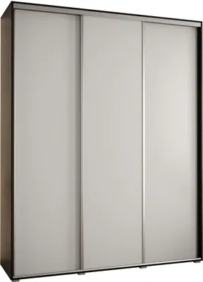Produktbild von MEBLE KRYSPOL Davos 1 Schrank, drei Türen - 235,2x190x60 cm - Schwarz Weiß Silber