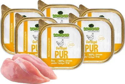 Produktbild von 6 x 200 g - Schecker DOGREFORM Fleischtopf Schälchen PUR Geflügel - getreidefrei