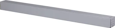 A long, rectangular, gray shipping tube is shown against a white background.