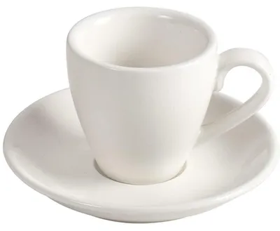 Productafbeelding van Espressokop met schotel, porselein, 80 ml, wit