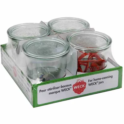 Image de Verre moulé à l'envers 4 plateaux 1/2 l avec anneaux et pinces