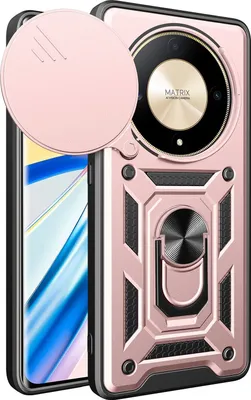 Produktbild von Hülle für Honor Magic6 Pro Magnetische Ring Ständer Halter Dia Kameraschutz TPU Bumper Silikon Schutzhülle Rosa