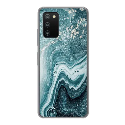 Produktbild von MuchoWow® Handyhülle Schutzhülle Hülle für Samsung Galaxy A03s Naturstein - Glitter - Muster Silikon Softcase Handy Hülle - Schutz