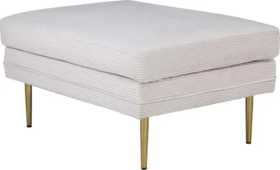 Zdjęcie produktu dla FURNLUX Otomana Boom Creme Und Gold 90cm / Hauptfarbe: Beige / Abmessungen: 90 x 70 x 49 cm
