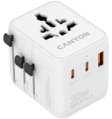 Obrázok produktu pre Canyon Travel Adapter OnTour 20 EU/UK/US/AUS 20W , White