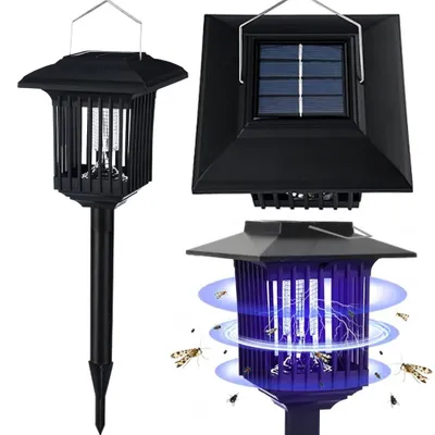 Produktbild von Solarlampe J-22 Schwarz IP65 für den Garten, mit automatischer Einschaltfunktion