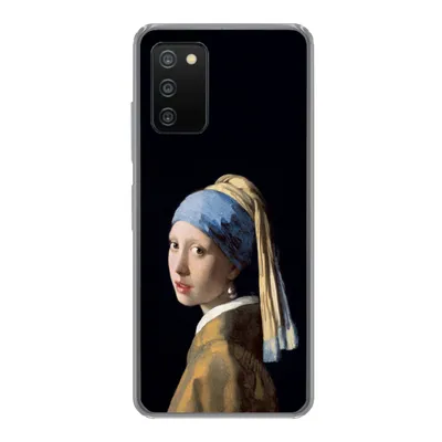 Produktbild von MuchoWow® Handyhülle Schutzhülle Hülle für Samsung Galaxy A03s Mädchen mit Perlenohrring - Vermeer - Kunst Silikon Softcase Handy Hülle - Schutz
