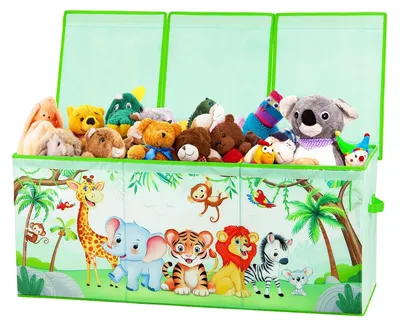 Produktbild von Omgoods – Großer Spielzeugbehälter mit Deckel für Kinder, faltbarer Aufbewahrungsbox