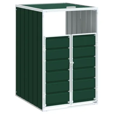 Produktbild von vidaXL Mülltonnenbox für 1 Tonne Grün 72x81x115 cm Stahl