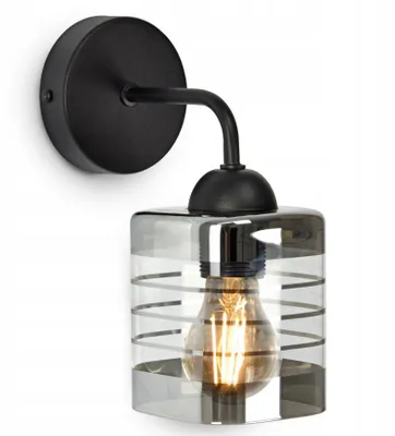 Zdjęcie produktu dla Lampa ścienna Luxolar srebrno-przezroczysta E27 60W - Wewnętrzna lampa ścienna do salonu, kuchni - Nowoczesny design