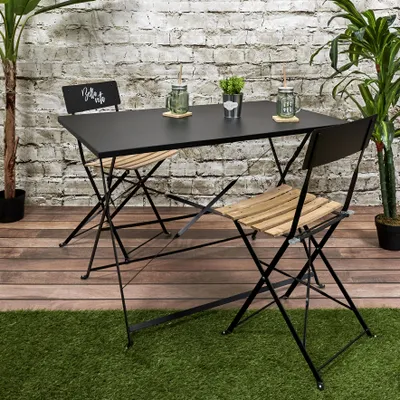 Image de Table De Repas Pliante Palerme Noir 110x70x71cm