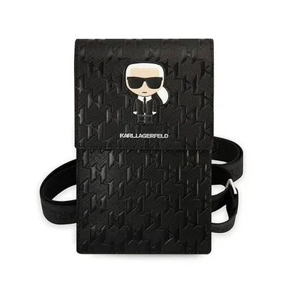 Produktbild von Karl Lagerfeld Monogram Ikonik Patch Wallet Phone Bag  Tasche fr Smartphone und Zubehr (Schwarz)