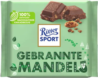 Produktbild von Ritter Sport - Winteredition - Gebrannte Mandel - 100g ( grün )