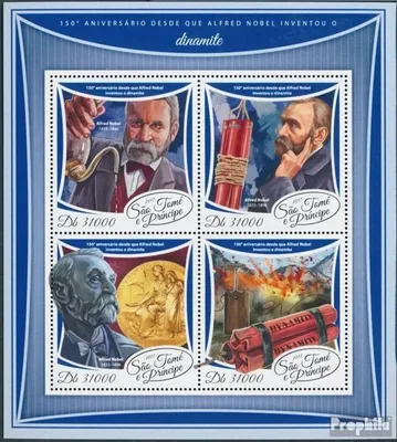 Produktbild von Briefmarken Sao Tome e Principe 2017 Mi 7468-7471 Kleinbogen (kompl. Ausgabe) postfrisch Alfred Nobel