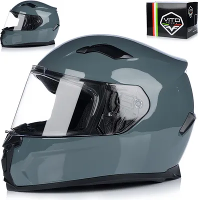 Produktbild von Integralhelm Mopedhelm | VITO DUOMO | Motorrad Helm Vollvisierhelm Mopedhelm ECE 22.06 | Motorradhelm Full-Face Helme | L (59-60cm)