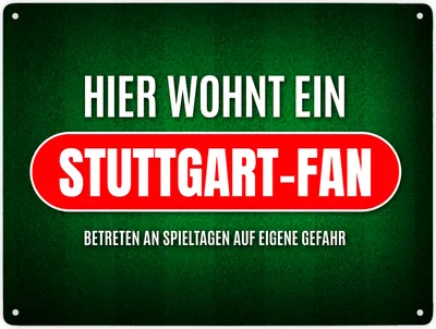 Produktbild von Hier wohnt ein Stuttgart-Fan Metallschild XXL