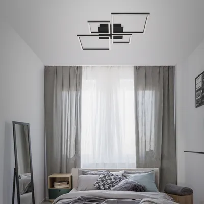 Image de Plafonnier LED BRILONER LEUCHTEN FRAME, 48 W, 4000 lm, IP20, noir, métal-plastique, intensité lumineuse variable, 75 x 47 x 7,3 cm