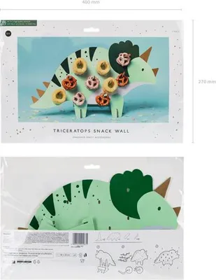 Produktbild von Aufsteller Dinosaurier 38x23cm Donut Ständer Triceratops 10 Haken Grün