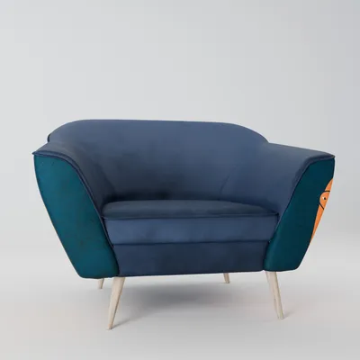 Immagine prodotto di SpaceRebels poltrona soggiorno - Poltrona relax divano singolo per camera da letto - Poltrona TV - Poltrona imbottita con gambe in legno - blu
