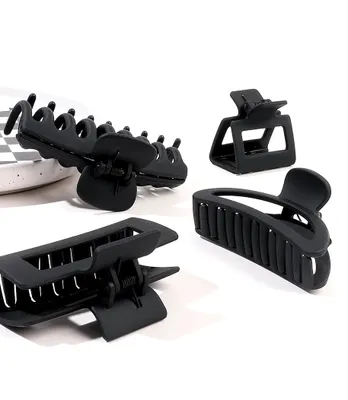 Produktbild von Set mit 5 mattschwarzen Haarspangen