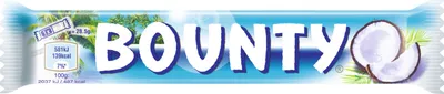Produktbild von Bounty Einzelriegel Gefüllte Milchschokolade mit saftigem weissem Kokosmark 6er Pack (6x57g Riegel) + usy Block