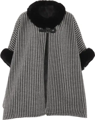 Produktbild von OSHA damen strickponcho - schwarz weiss, M