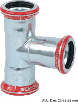 Produktbild von Geberit GE Mapress, C-Stahl, T-Stk., egal, d22mm, verzinkt, 1 Stk.
