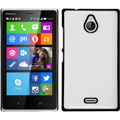 Produktbild von PhoneNatic Case kompatibel mit  Nokia X2 - Hülle weiß Lederoptik Hard-case + 2 Schutzfolien
