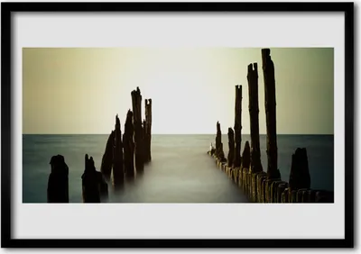 Produktbild von Bild 70x50 MDF-Rahmen Wandkunst Meer, Sonne, Landschaft