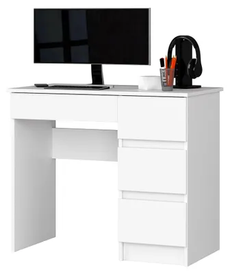 Produktbild von Computertisch mit 4 Schubladen in Weiß