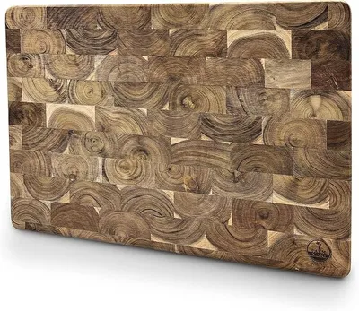 Imagen del producto de Tabla de cortar de madera de acacia, grande y duradera, tabla de cortar decorativa, 50,8 x 35,6 x 3,2 cm