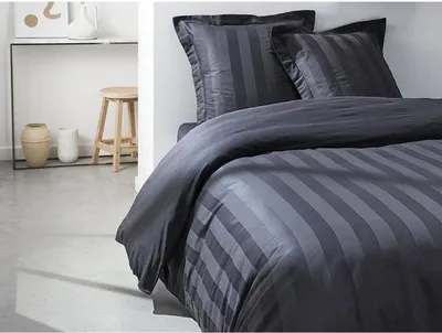Produktbild von Bettwäsche-Set, 240 x 260 cm, 2 Personen, 100% Baumwollsatin, Anthrazit