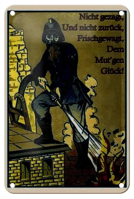 Produktbild von Blechschild Retro 12x18cm Feuerwehrmann nicht gezagt und