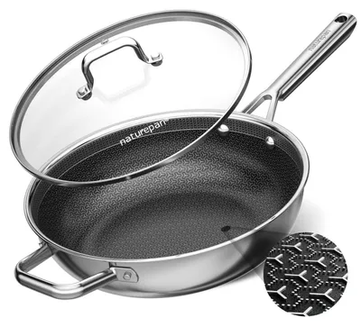 Produktbild von Wokpfanne mit Deckel 28cm DiamondTitan-Hybrid Keramik Wabenstruktur Induktion ofenfest spülmaschinenfest PFOA-frei