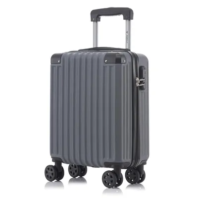 Produktbild von Koffer Trolley Reisekoffer Suitcase, Rollkoffer Handgepäck ,mit 4 Rollen360°, Hartschalenreisekoffer, Zahlenschloss, Weicher Gummigriff(S, Grau)