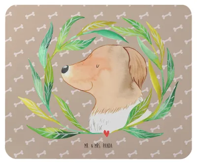 Produktbild von Mr. & Mrs. Panda Mousepad Hund Blumen - Hundeglück - Geschenk, Niedlich, Mauspad, pc mausunterlage, Sprüche, mausteppich, Mouse Pad, Ranke, Hunde