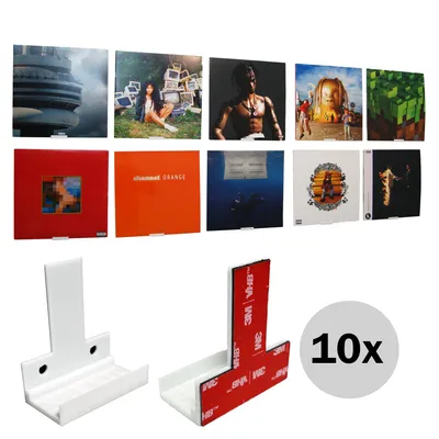 Produktbild von LP Wandhalterung - Weiß - 10er Set - Vinyl Schallplatten Wandregal Display