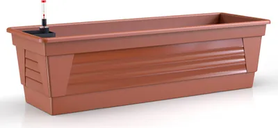 Produktbild von Plastard Blumenkasten Terrakotta 60 cm mit Hydroeinsatz Pflanzkasten Balkonkasten