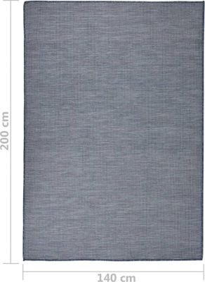 vidaXL Outdoor-Teppich Flachgewebe 140x200 cm Blau