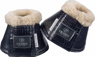 Produktbild von Eskadron Platinum Hufglocken, Sprungglocken " CROCO FAUXFUR " 1 Paar Farbe - navy Größe - S