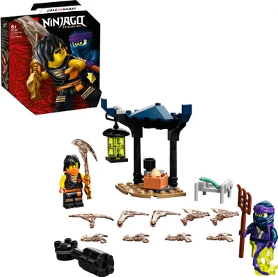 Produktbild von LEGO 71733 NINJAGO Battle Set: Cole vs. Geisterkämpfer, Spielset mit kreiselndem Actionspielzeug und 2 Ninja-Kämpfer Minifiguren
